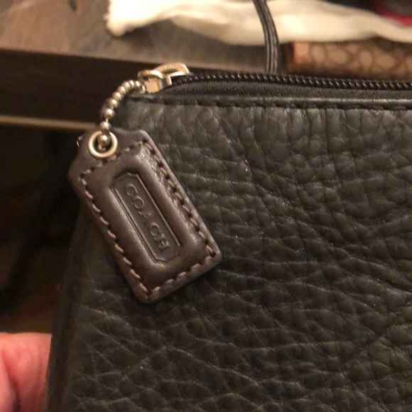 Black pebble leather wallet Coach - Picture 1 of 8